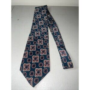 vintage yves saint laurent tie Teal Abstract 100% Silk